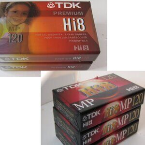 Set of 5 TDK Hi8 Tapes - NWT